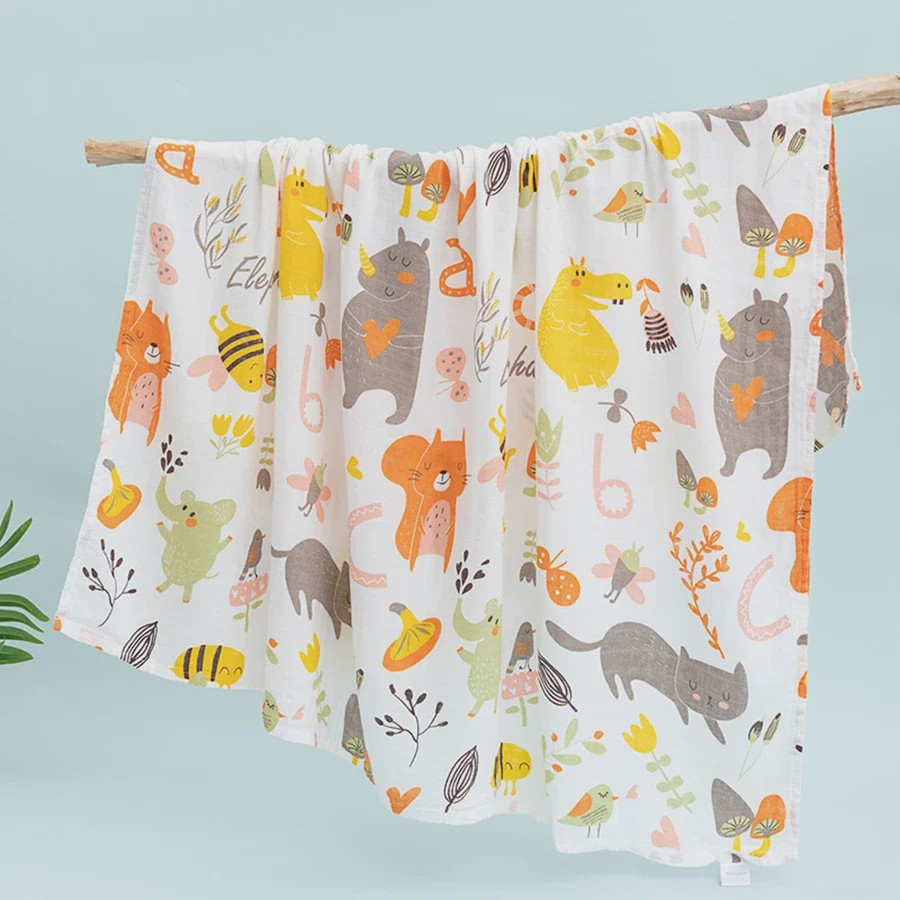 Zachte Katoenen Baby Swaddle Deken - 2 Laags Muslin, Sneldrogend & Ademend