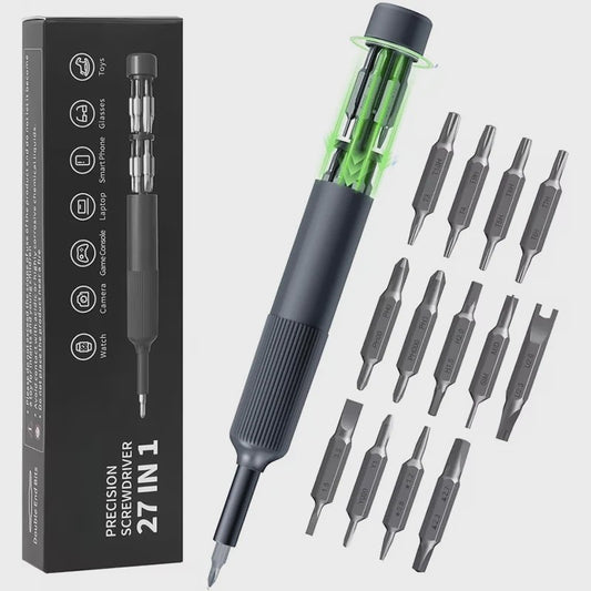 27-in-1 Precisie Schroevendraaierset - Magnetische Bits & Penstijl Reparatiekit