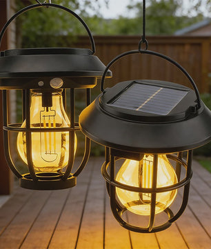 Solar Buitenlamp met Hangende Lantaarn - Decoratieve Tuinverlichting voor Pad, Oprit & Muur