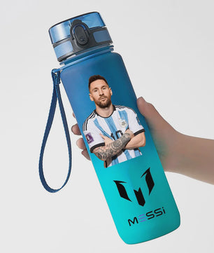 Lionel Messi Drinkfles 650ml - Blauw, PC Safe, Draagbaar, Perfect Cadeau voor Voetbalfans