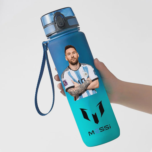 Lionel Messi Drinkfles 650ml - Blauw, PC Safe, Draagbaar, Perfect Cadeau voor Voetbalfans