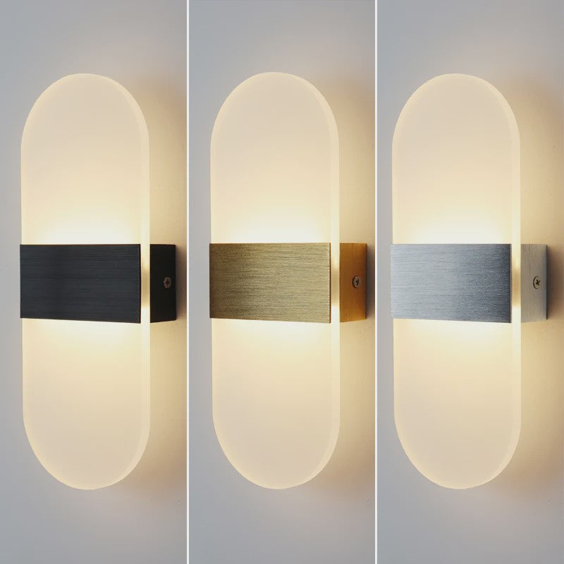 Moderne LED Wandlamp Aluminium & Mat Acryl - Hotel Corridor, Slaapkamer
