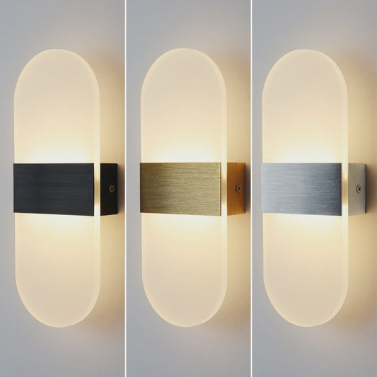 Moderne LED Wandlamp Aluminium & Mat Acryl - Hotel Corridor, Slaapkamer