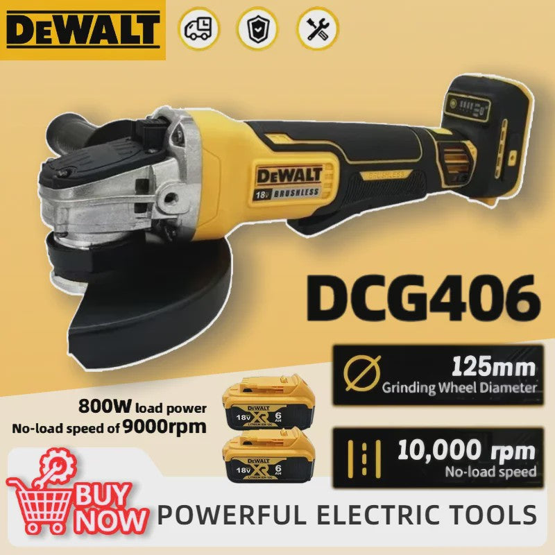 Dewalt DCG406 Accu Haakse Slijper 125mm - Borstelloos, 9000 RPM