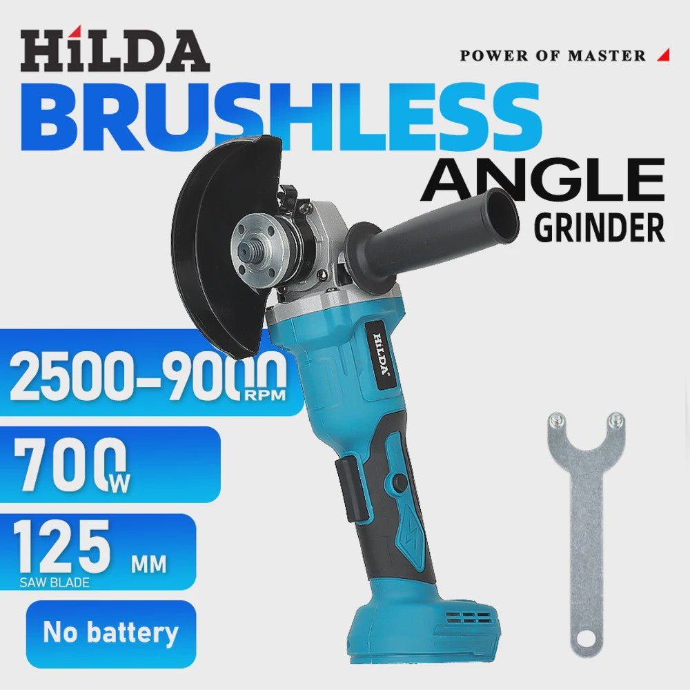 Krachtige HILDA 21V Brushless Haakse Slijper - Snoerloos Polijstmachine (Makita Accu Compatibel)