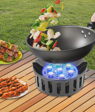 7-Core Camping Gasfornuis 21000W - Krachtig, Draagbaar & Winddicht Kampeer Kooktoestel