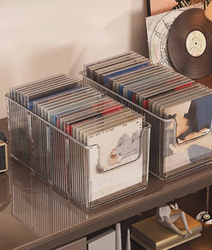 Stijlvolle Opbergbox voor CD's, Vinylplaten en Cassettebandjes - Desktop Organizer