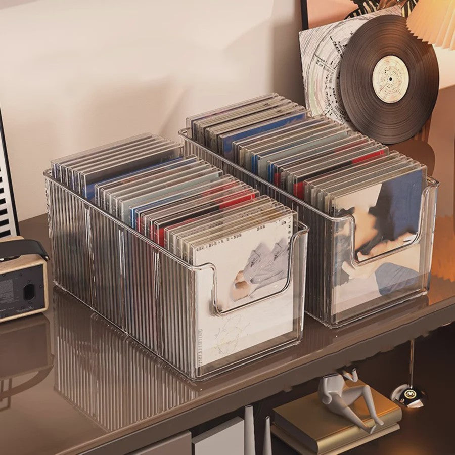 Stijlvolle Opbergbox voor CD's, Vinylplaten en Cassettebandjes - Desktop Organizer
