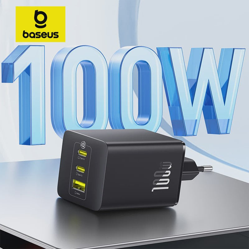 Baseus 100W GaN Snellader: Laad Laptop, Tablet & Telefoon Snel Op
