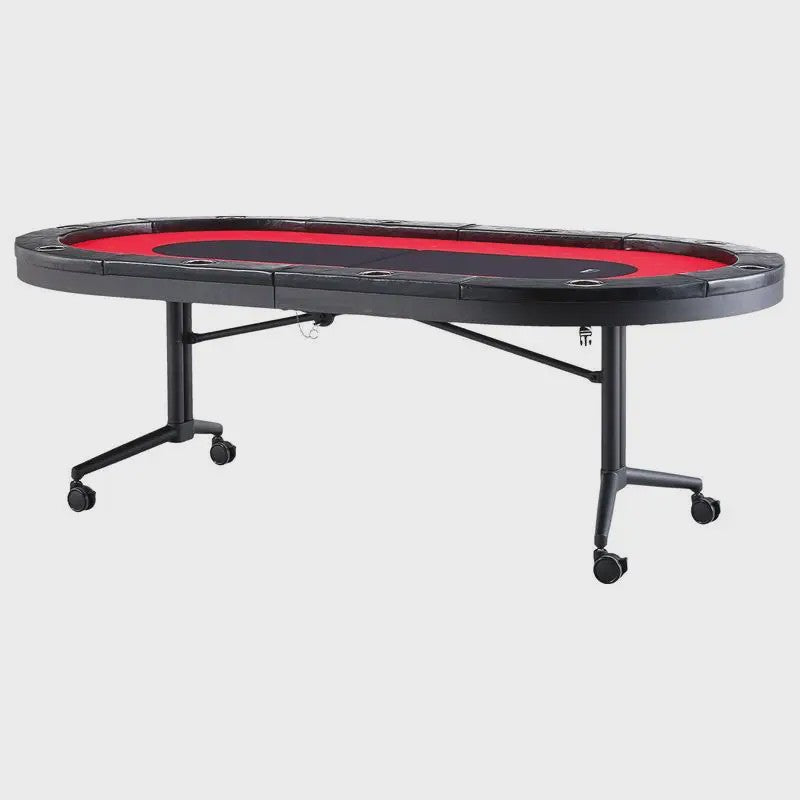 Professionele Poker Tafel met Opvouwbare Poten - Geschikt voor 10 Spelers - Inclusief Stofhoes