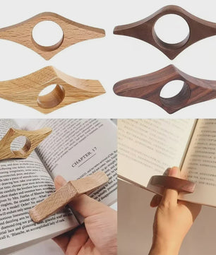 Houten Duim Boekenlegger - Eén Hand Lezen Boeksteun