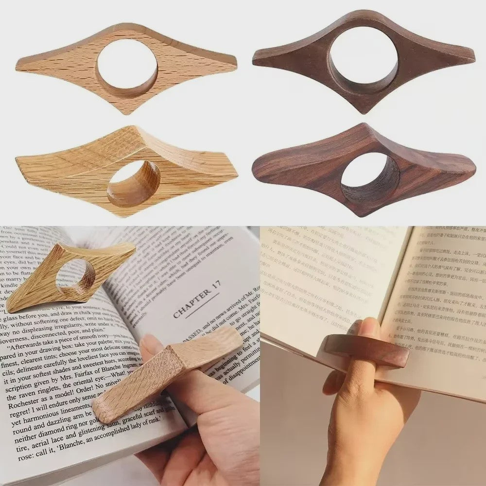 Houten Duim Boekenlegger - Eén Hand Lezen Boeksteun