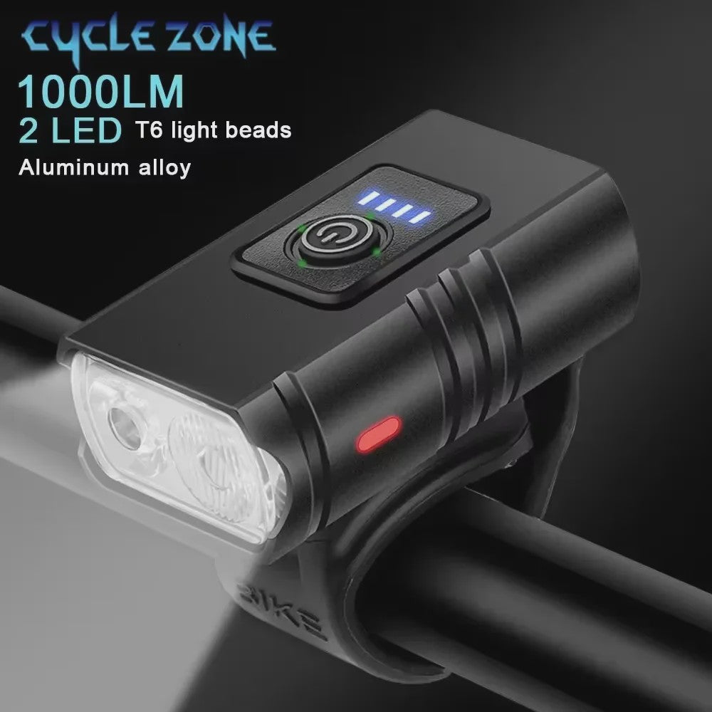 BK02 Fietslamp T6 LED USB Oplaadbaar - 6 Modi MTB Fietsverlichting Koplamp