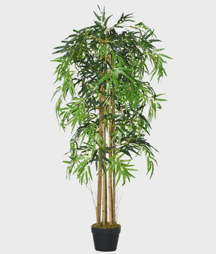 Outsunny Artificial bamboo with flower pot plant leaves realistic decorative