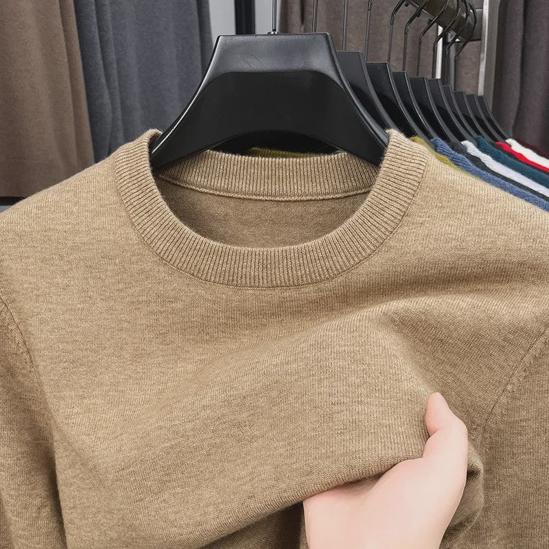 Heren Gebreide Trui met Diamantpatroon - Casual Ronde Hals, Lange Mouwen