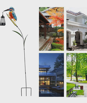 Zonne-energie IJsvogel Tuinlamp met Lantaarn - Waterdicht & Decoratief
