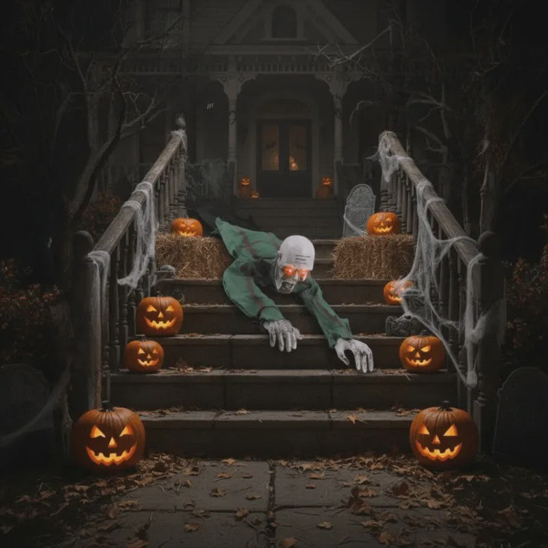 Spookachtige Kruipende Halloween Zombie met Lichtgevende Ogen en Geluid