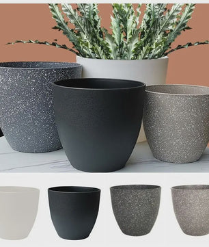 Stijlvolle Kunststof Bloempotten met Steenlook - Duurzaam & Europees Design