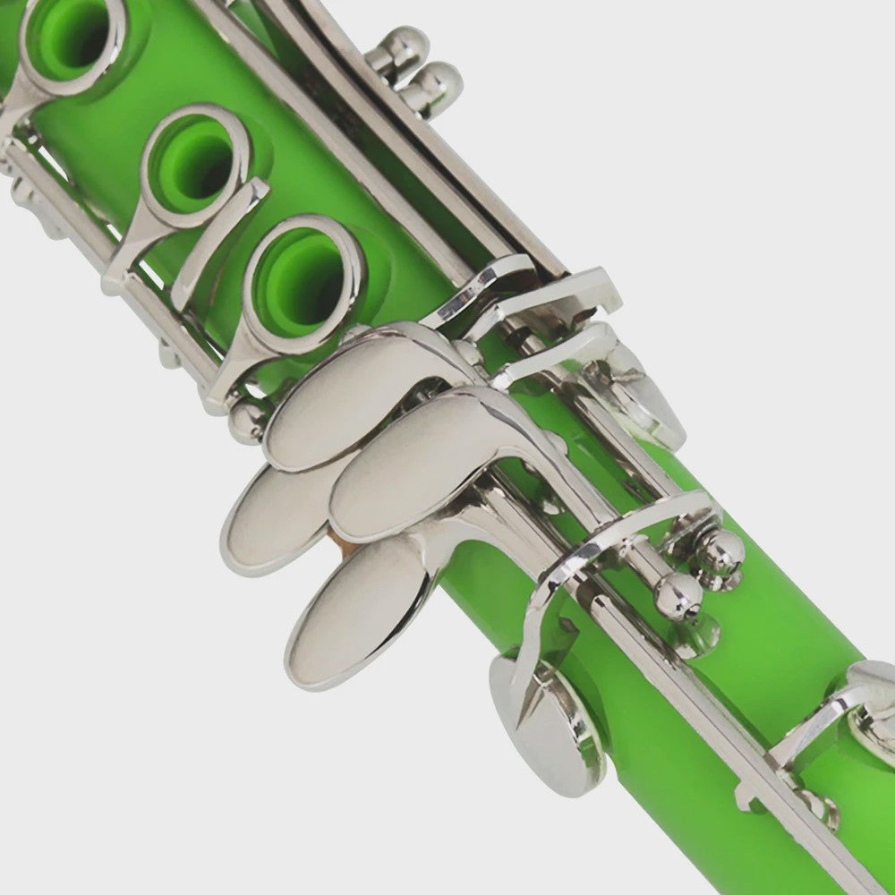 Groene Bb Klarinet 17 Toetsen - ABS Hars Houtblaasinstrument met Koffer & Rietjes