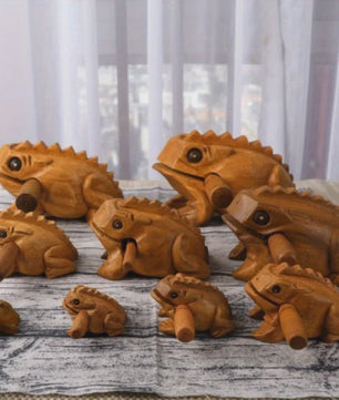 Handgesneden Houten Kikker - Uniek Thailand Souvenir & Creatief Geluidsspeeltje