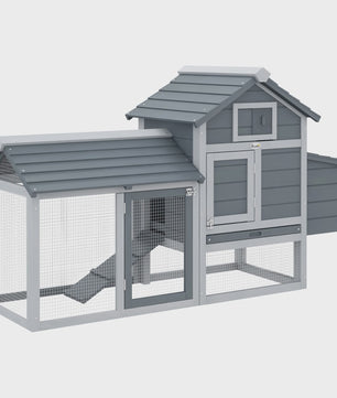 PawHut Kippenhok Cottage met Verhoogd Frame - 150.5x54x87 cm