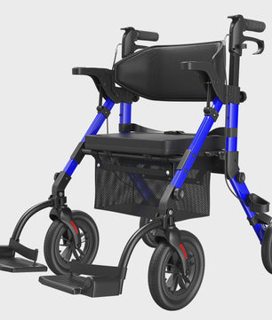 Lichtgewicht Opvouwbare Rollator Walker met Zitje & Transportrolstoelfunctie