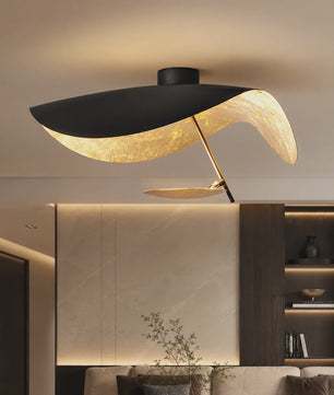 Moderne LED Plafondlamp Schotelvorm Goudkleurig Interieur - SediaXL