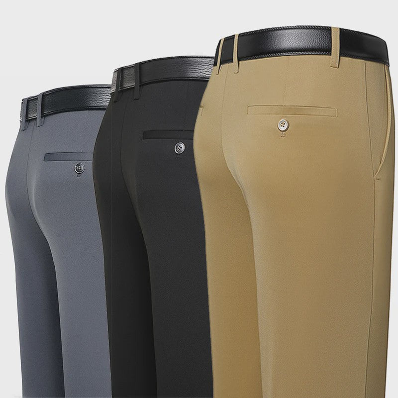 Herfst/Winter Heren Broek: Comfortabele Business Casual Pantalon met Elastische Taille