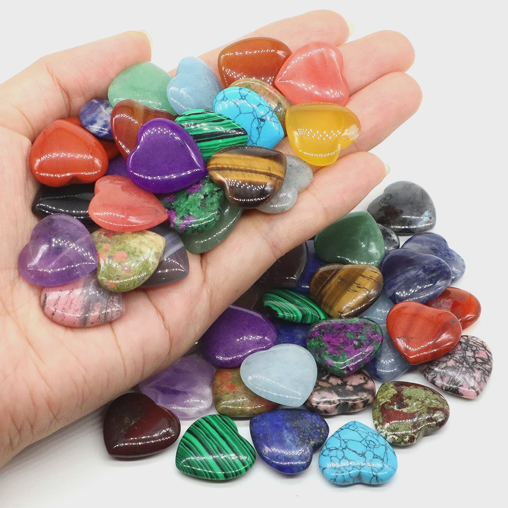 Natuurlijke Hartvormige Kristalstenen (20mm) - Amethist, Edelsteen voor DIY & Decoratie
