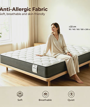 LUVANZA Hybride Matras 7-Zones | Pocketvering & Comfortschuim | H4 Stevig voor Zwaarder Gewicht