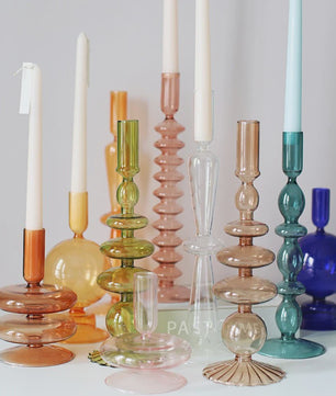 Set van 10 Luxe Glazen Kandelaars - Sfeervolle Decoratie voor Woonkamer, Bruiloft & Feest