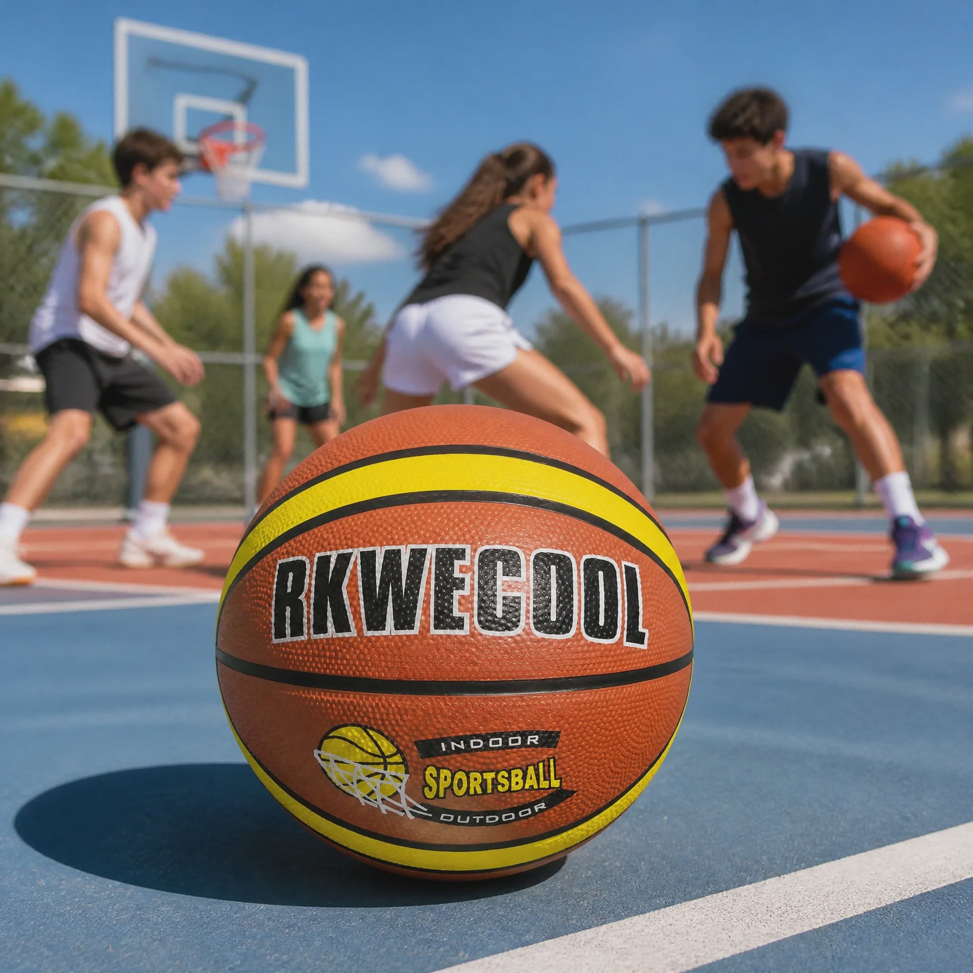 Duurzame Rubberen Basketbal 22.6cm - Indoor & Outdoor Sportbal