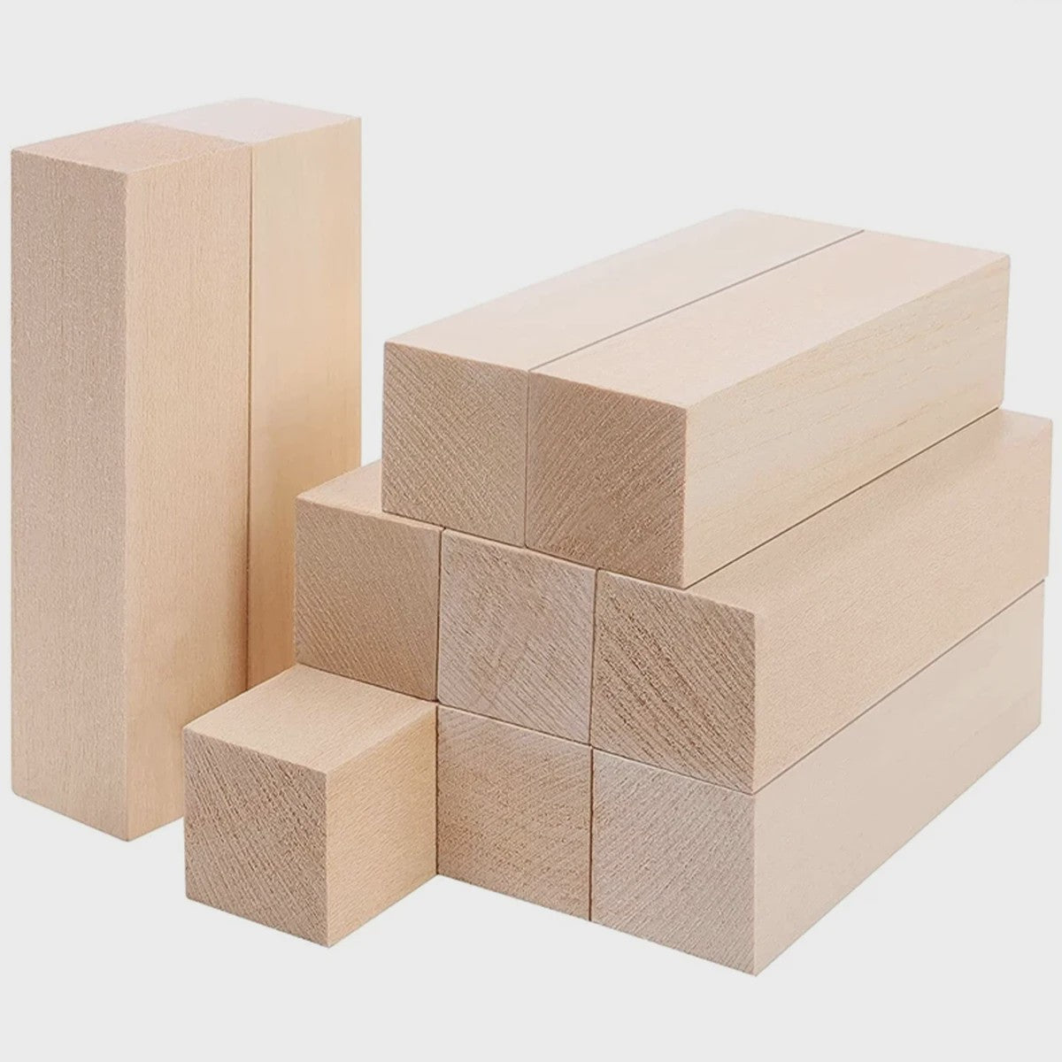 10x Basswood Houtsnijblokken - Zacht Natuurlijk Hout voor Beginners en Experts