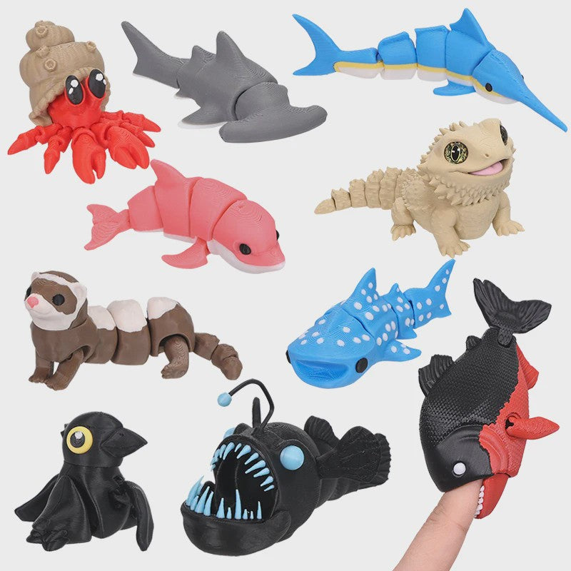 Bewegende 3D Geprinte Dierenfiguren - Verzameling van Unieke Speelgoedmodellen
