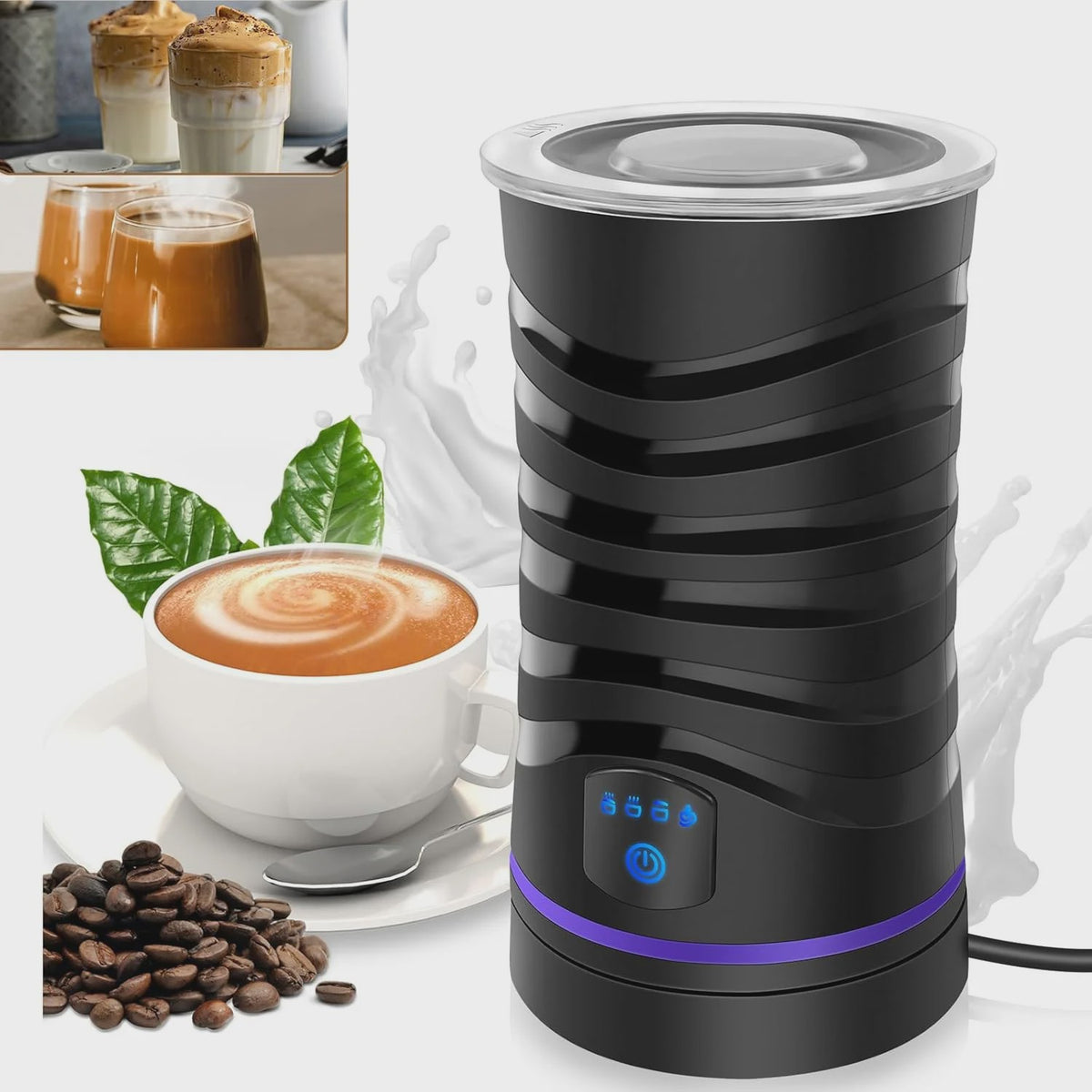 4-in-1 Melkopschuimer & Warmer - 600ml - Voor Latte, Cappuccino & Warme Chocolademelk