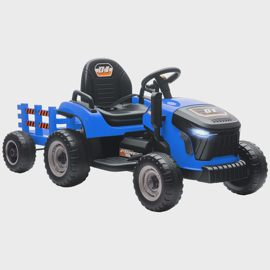 Elektrische Kinder Tractor met Afneembare Aanhanger - 12V Accu, 3-5 Km/U, Afstandsbediening