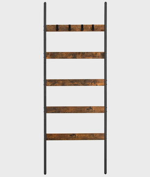 Stijlvolle Handdoekladder met 5 Niveaus en 4 Haken - Decoratief en Praktisch