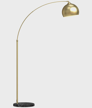 Moderne Boog Vloerlamp Goud - Verstelbaar, E27 Fitting, Voetschakelaar - Stijlvolle Leeslamp voor Woonkamer, Slaapkamer, Kantoor (110-180cm)