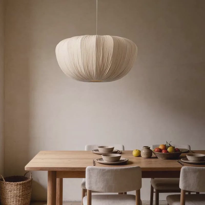 Wabi Sabi Stof Plafondlamp - Scandinavisch Design Hanglamp voor Woonkamer, Eetkamer & Slaapkamer