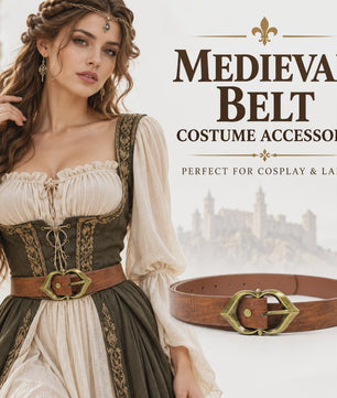 Middeleeuwse Dubbele Zwaardholster Riem - Vintage PU Leer voor LARP, Cosplay & Halloween