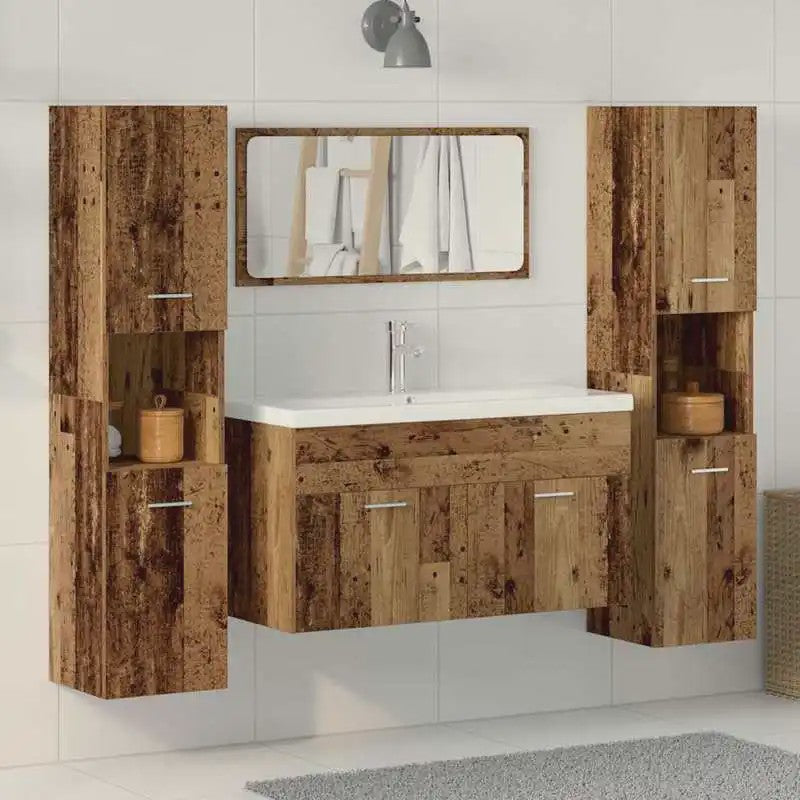 Complete Hout-look Badkamermeubelset voor Moderne Badkamers