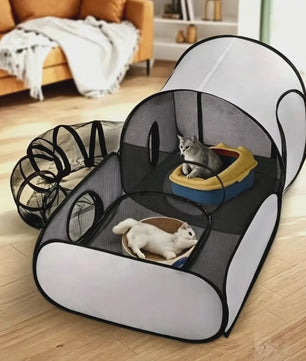Opvouwbare Katten Tunneltent Speelpen - Ademend Polyester voor Binnen & Buiten