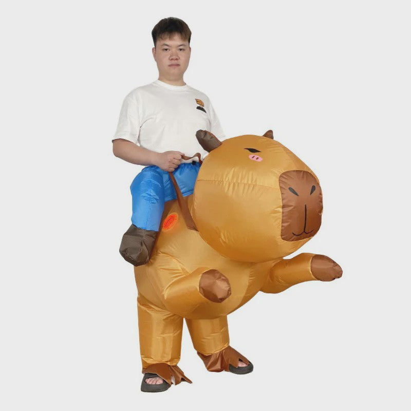 Opblaasbaar Capybara Kostuum voor Volwassenen - Uniek Draagbaar Verkleedkostuum