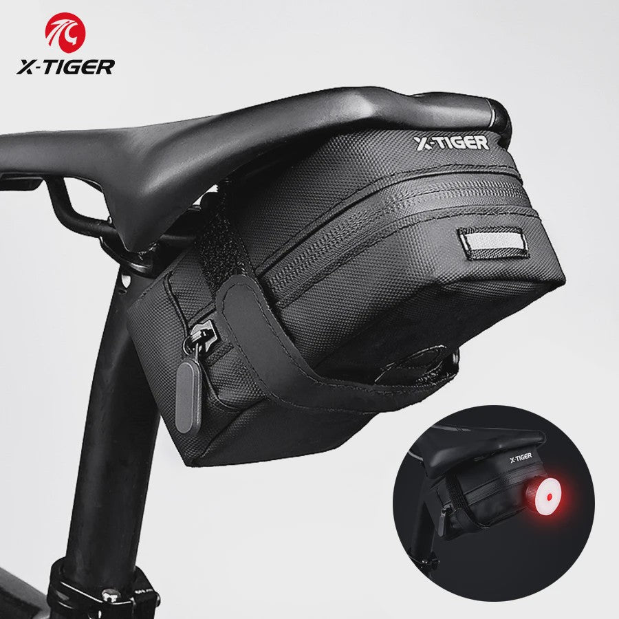 X-TIGER Mini Fietszadel Tas 0.7L - Waterdichte & Reflecterende Onderzadel Gereedschapstas voor MTB/Racefiets