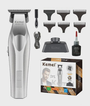 Kemei KM-3023-702 Professionele Draadloze Trimmer - 0MM Precisie, Krachtige 9000RPM Motor, LCD Display