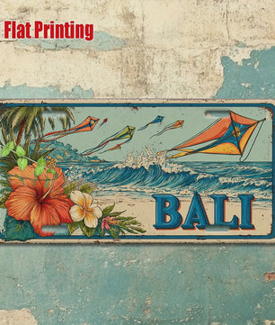 Vintage Bali Vliegerfestival Metalen Bord - Tropisch Strand Decoratie