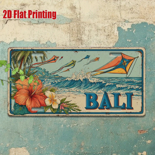 Vintage Bali Vliegerfestival Metalen Bord - Tropisch Strand Decoratie