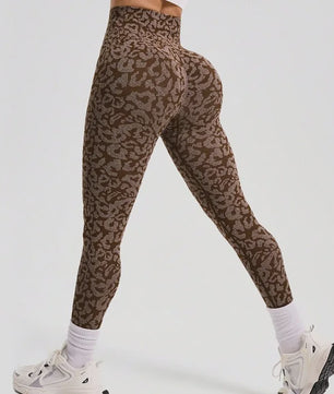 Seamless Leopard Print Hoge Taille Legging - Hip Lifting Fitness & Workout Broek