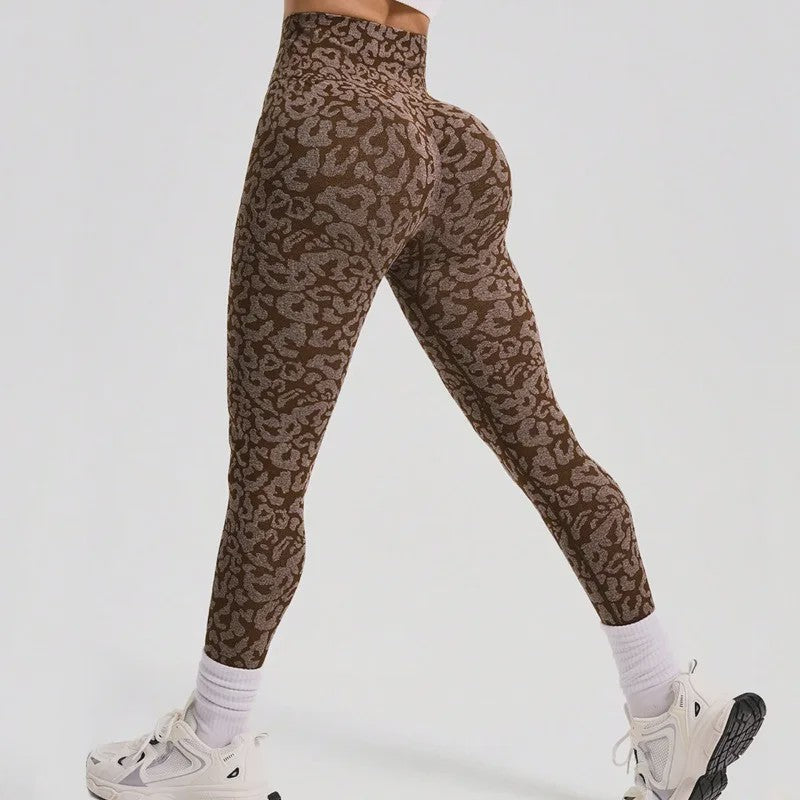 Seamless Leopard Print Hoge Taille Legging - Hip Lifting Fitness & Workout Broek