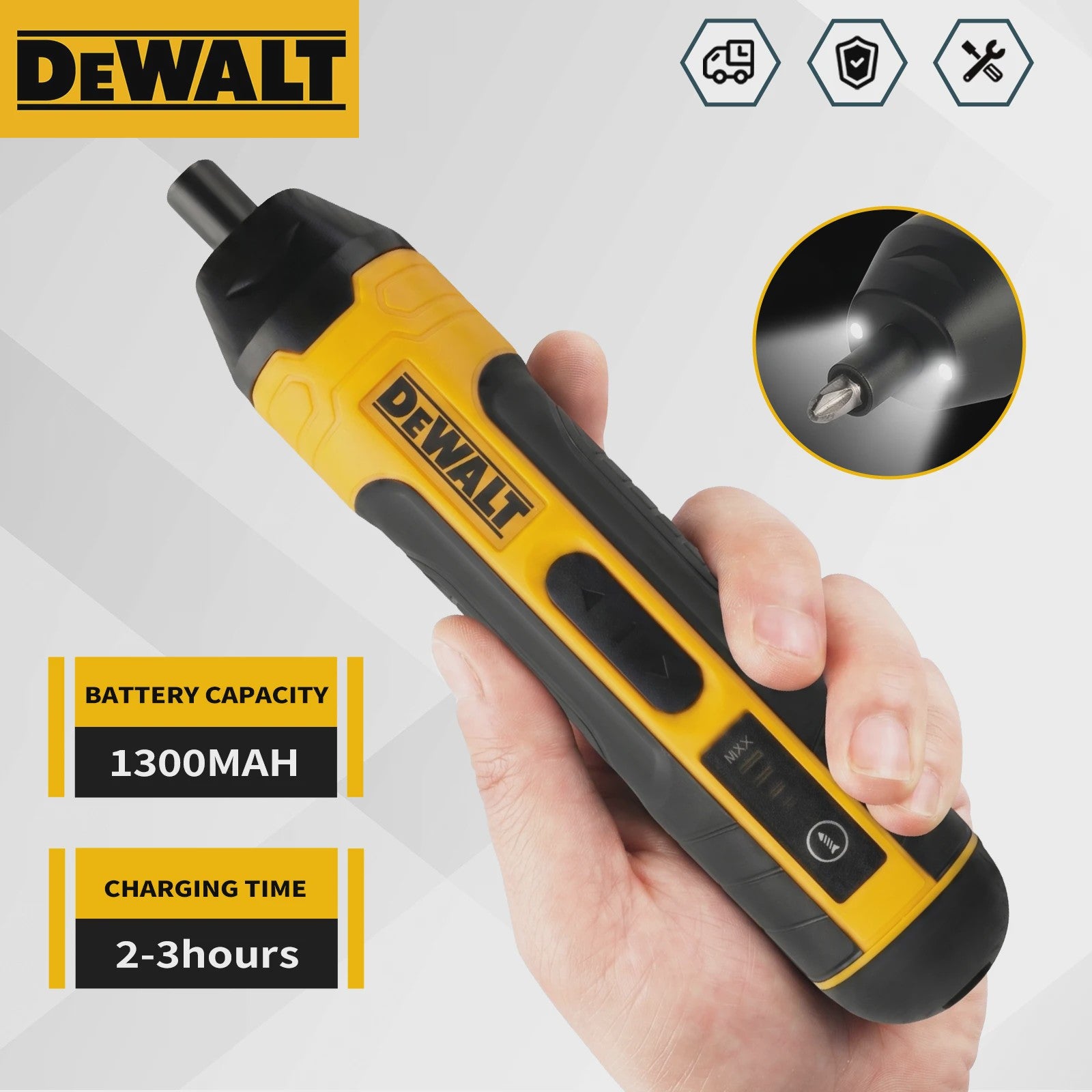 DEWALT Accuschroefmachine 3.6V 5Nm - Compacte Elektrische Schroevendraaier met 1/4" Chuck & 1300mAh Batterij
